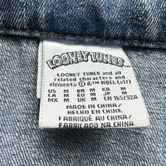 Looney Tunes denim jacket Sz M vintage fans fun vintage - Picture 3 of 4